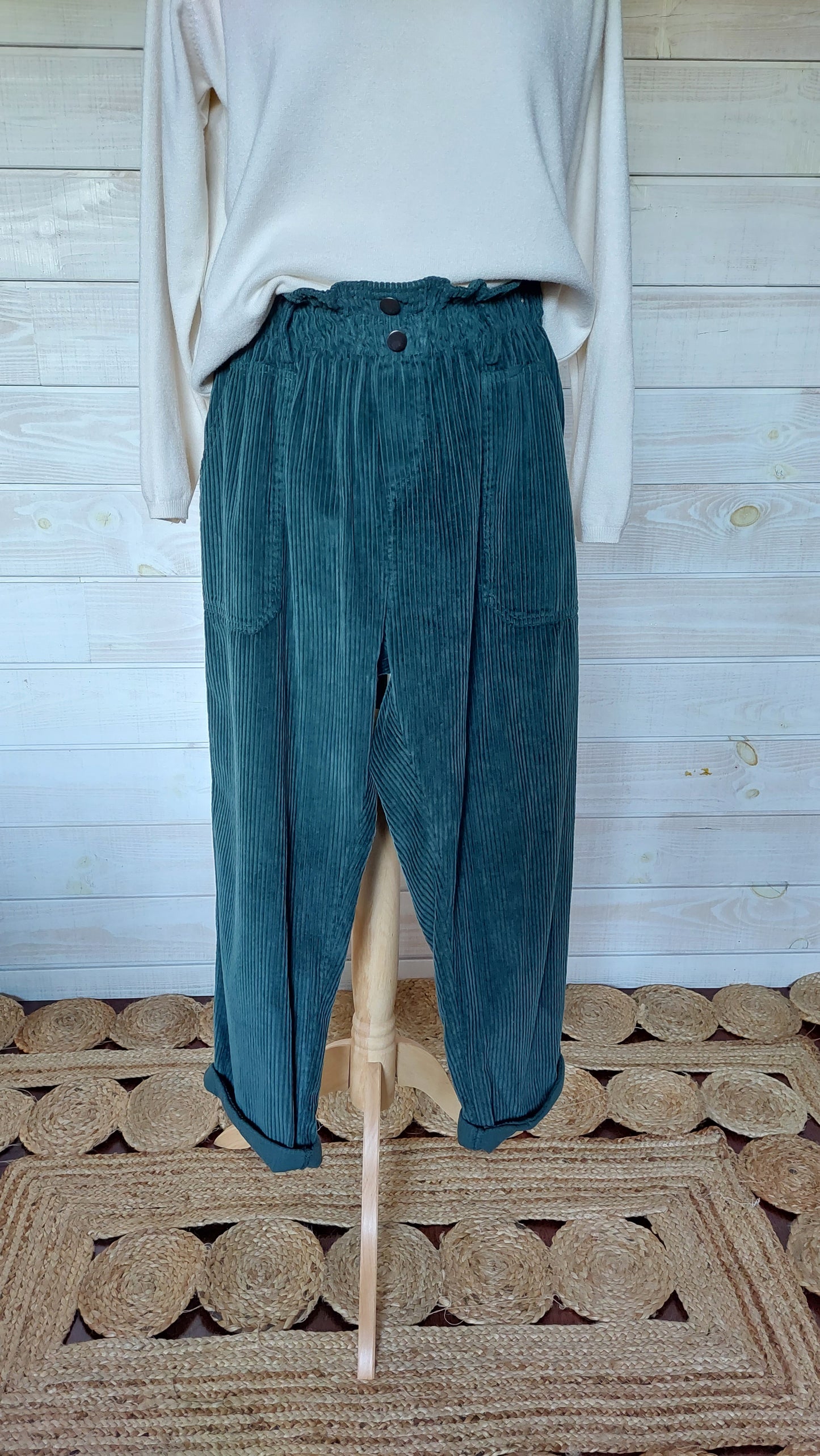 Pantalon Jo vert bouteille