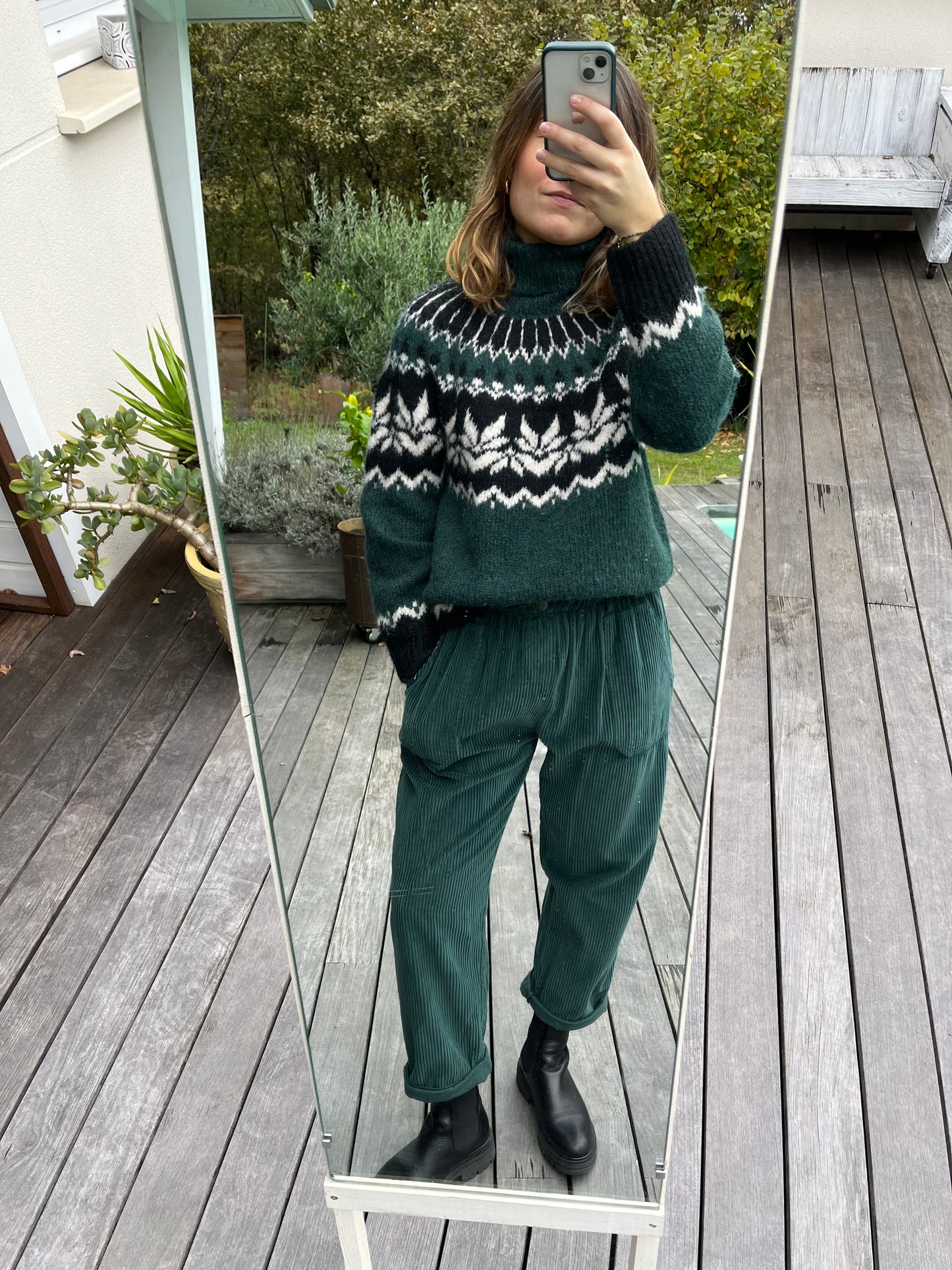 Pantalon Jo vert bouteille
